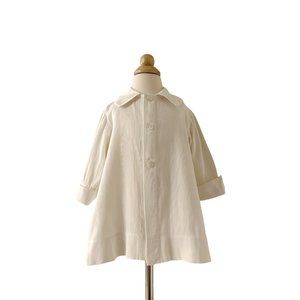 Size 2 Antique Victorian Edwardian White Cotton Unlined Coat